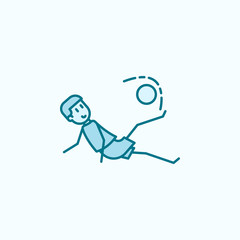 kick kicker field outline icon. Element of soccer player icon. Thin line icon for website design and development, app development. Premium icon