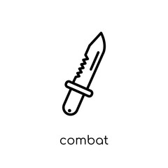 combat icon. Trendy modern flat linear vector combat icon on white background from thin line Army collection, outline vector illustration