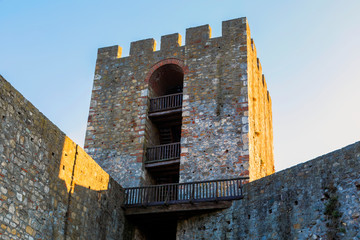 Medieval Smederevo fortress stone tower