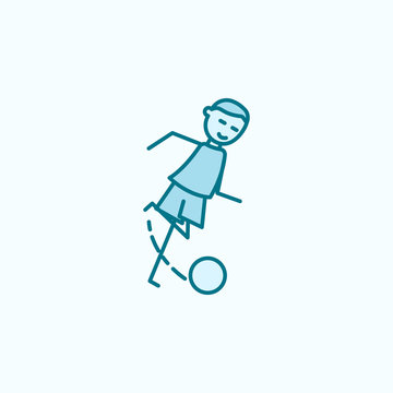 recommend clip art: the kicker strikes ball field outline icon. Element of soccer player icon. Thin line icon for website design and development, app development. Premium icon