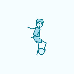 soccer player with ball field outline icon. Element of soccer player icon. Thin line icon for website design and development, app development. Premium icon