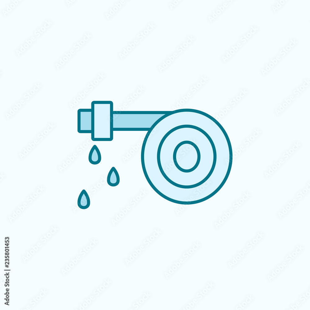 Poster fire hose field outline icon. element of drip watering icon. thin line icon for website design and d