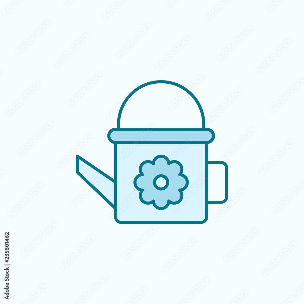 Poster watering can field outline icon. element of drip watering icon. thin line icon for website design an