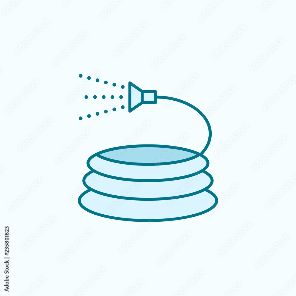 Poster garden hose field outline icon. element of drip watering icon. thin line icon for website design and