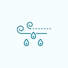 wind with rain field outline icon. Element of drip watering icon. Thin line icon for website design and development, app development. Premium icon