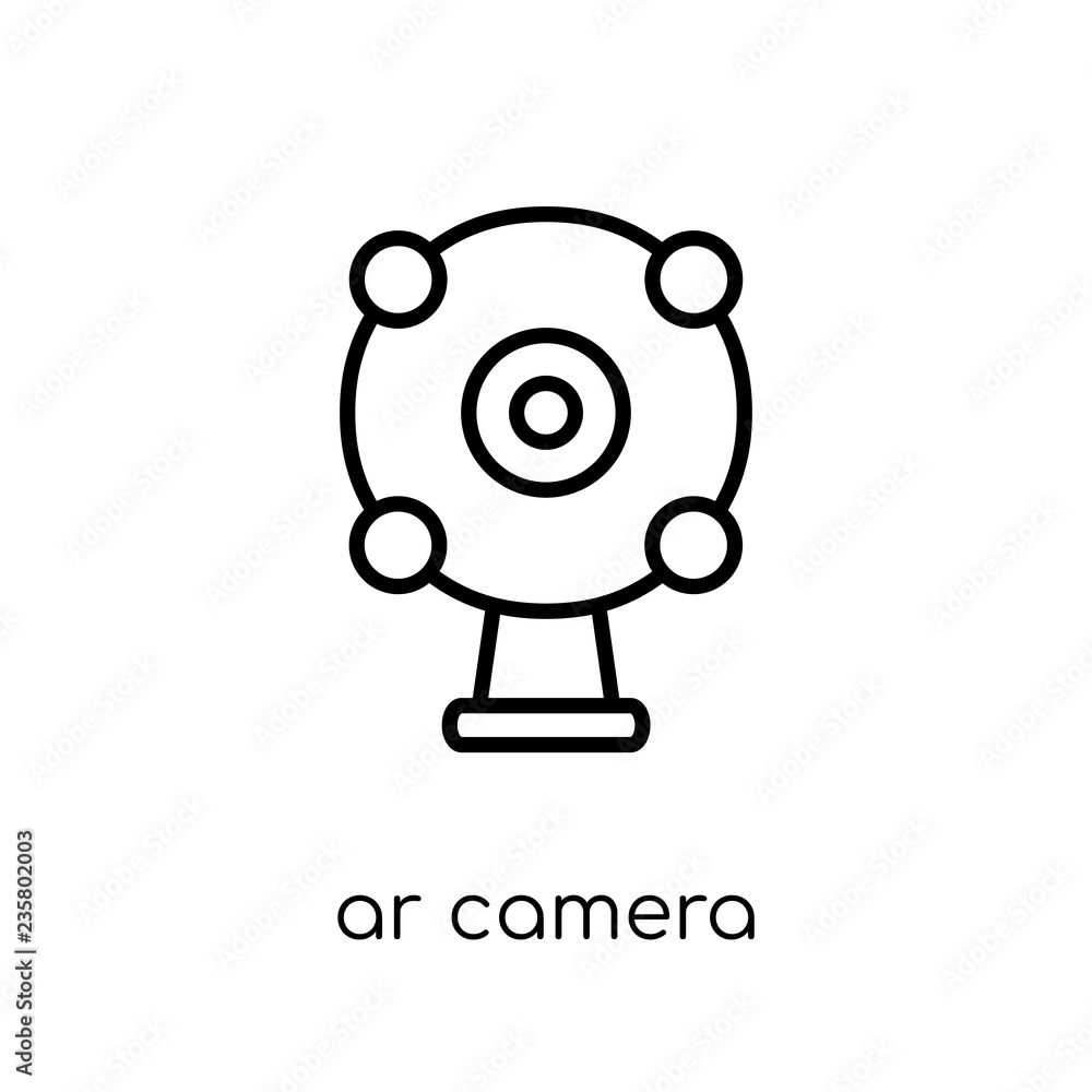 Poster ar camera icon. trendy modern flat linear vector ar camera icon on white background from thin line a