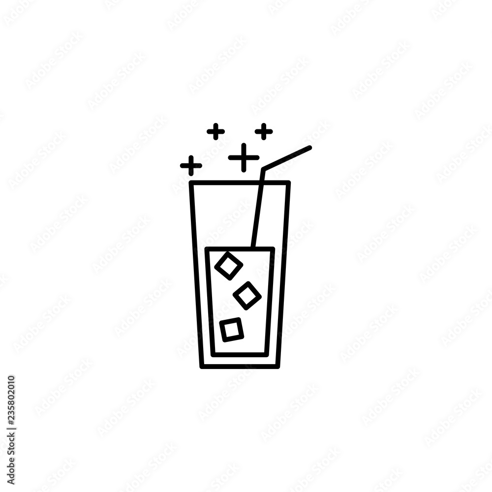 Poster cocktail with ice icon. element of new year oarty outline icon. thin line icon for website design an