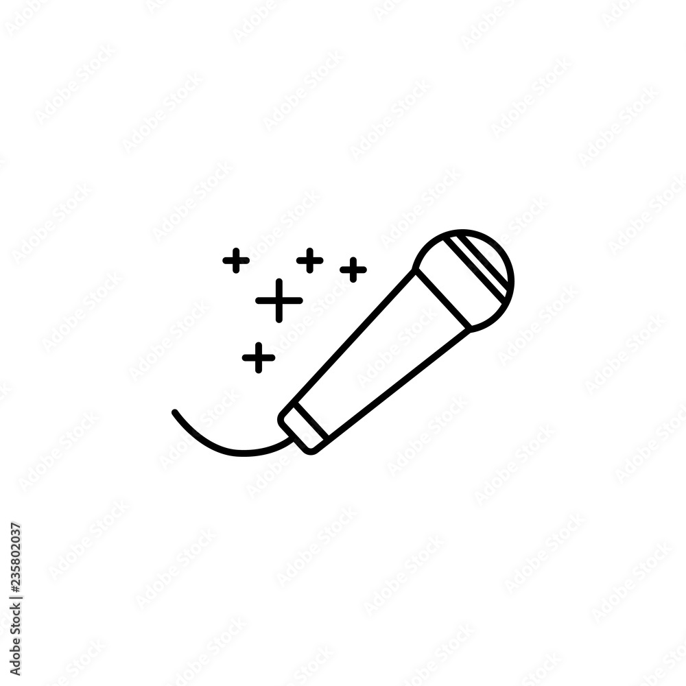 Aufkleber microphone icon. element of new year oarty outline icon. thin line icon for website design and devel