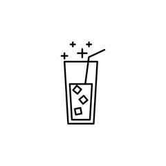 cocktail with ice icon. Element of new year oarty outline icon. Thin line icon for website design and development, app development. Premium icon