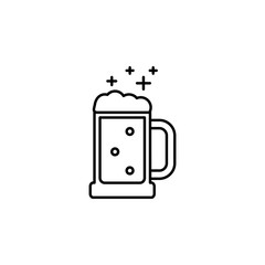 beer in a mug icon. Element of new year oarty outline icon. Thin line icon for website design and development, app development. Premium icon