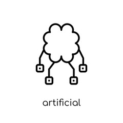 Artificial intelligence icon. Trendy modern flat linear vector A