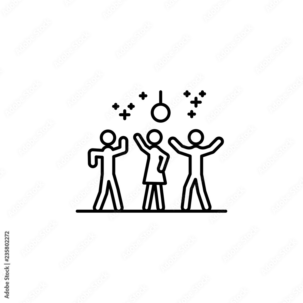 Poster dance floor icon. element of new year oarty outline icon. thin line icon for website design and deve