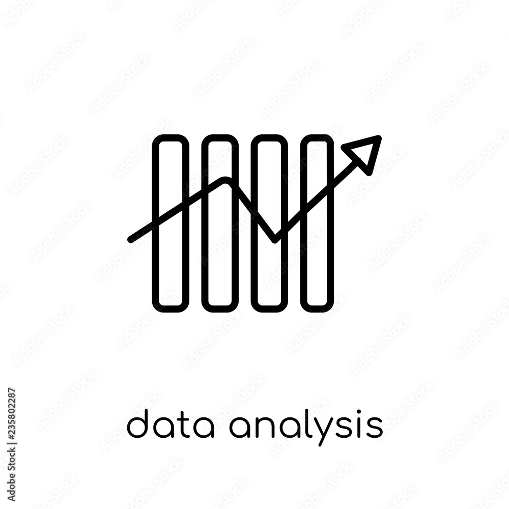 Poster data analysis icon. trendy modern flat linear vector data analys