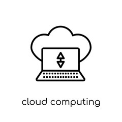 Cloud computing icon. Trendy modern flat linear vector Cloud com