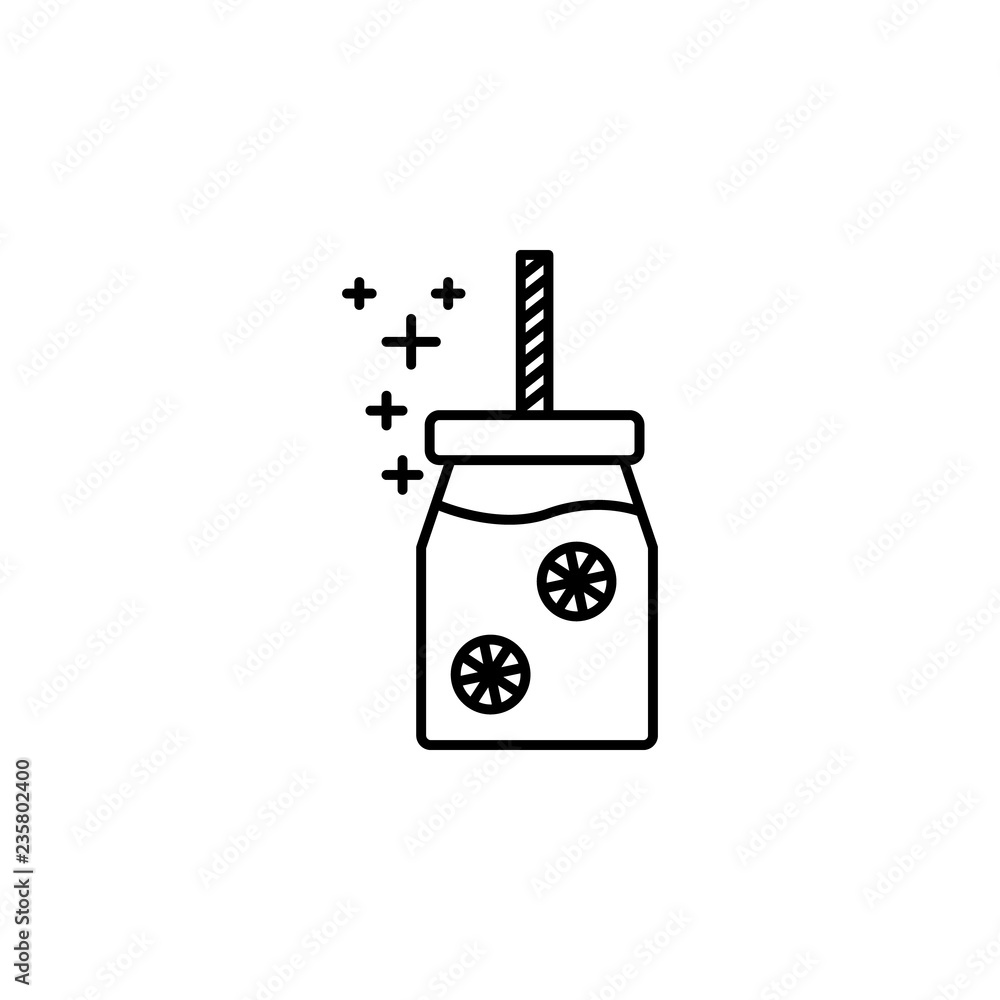 Poster cocktail in a can icon. Element of new year oarty outline icon. Thin line icon for website design and development, app development. Premium icon