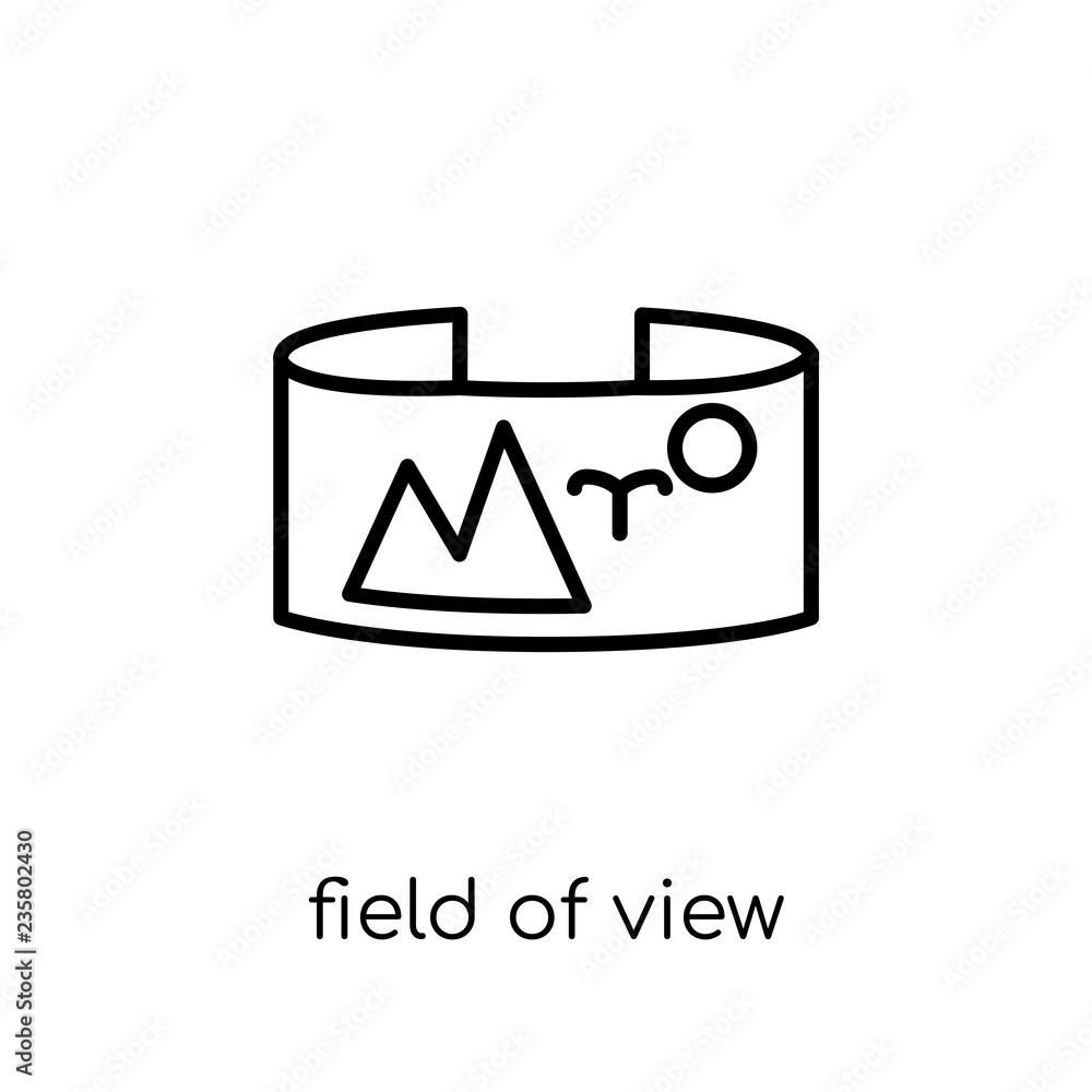 Poster field of view icon. trendy modern flat linear vector field of view icon on white background from thi