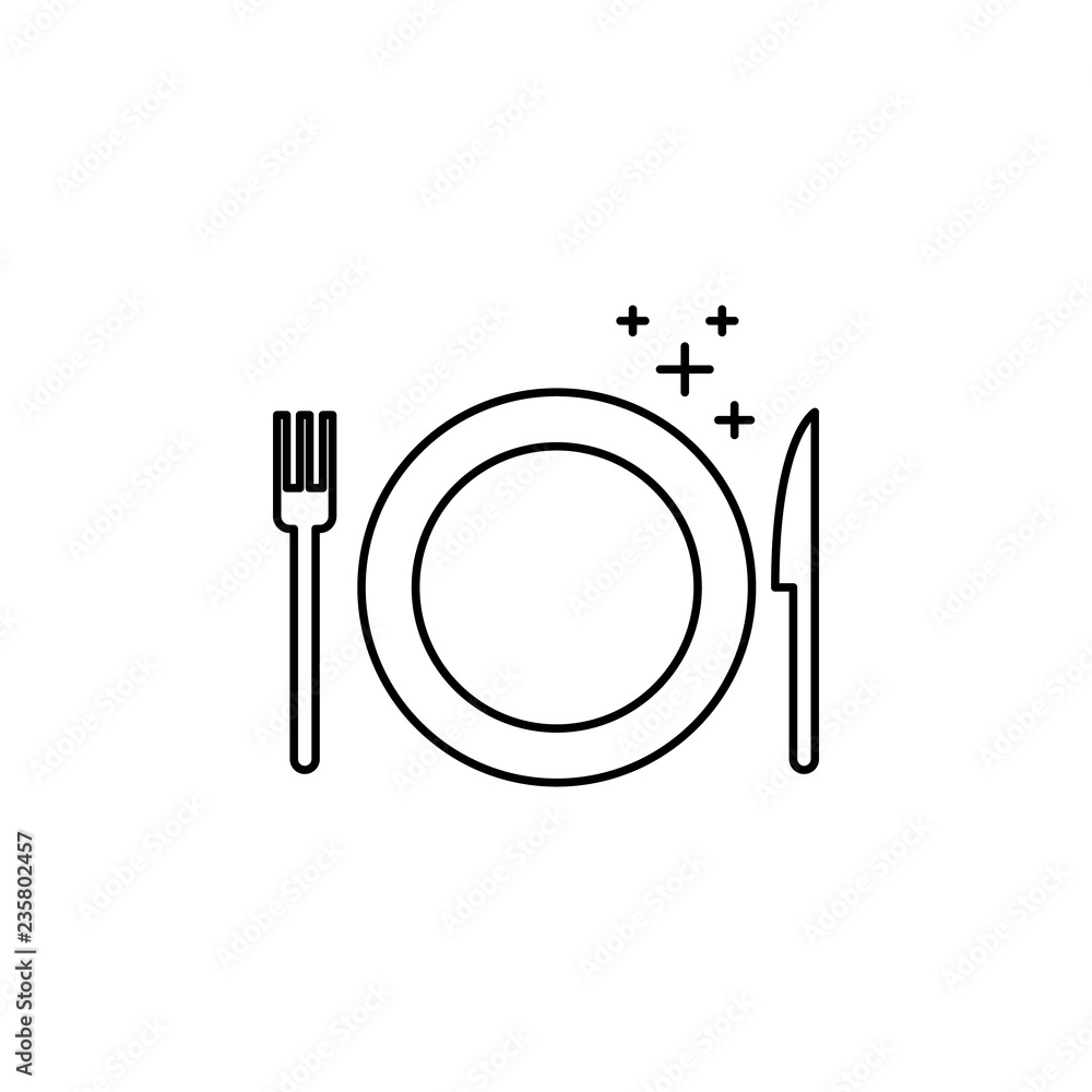 Poster cutlery icon. element of new year oarty outline icon. thin line icon for website design and developm