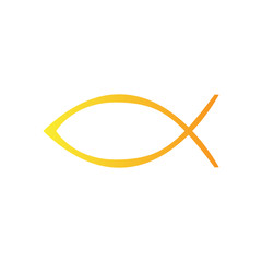 Christian fish symbol icon. Vector illustration design