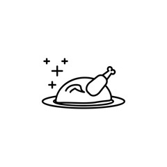 roasted chicken icon. Element of new year oarty outline icon. Thin line icon for website design and development, app development. Premium icon