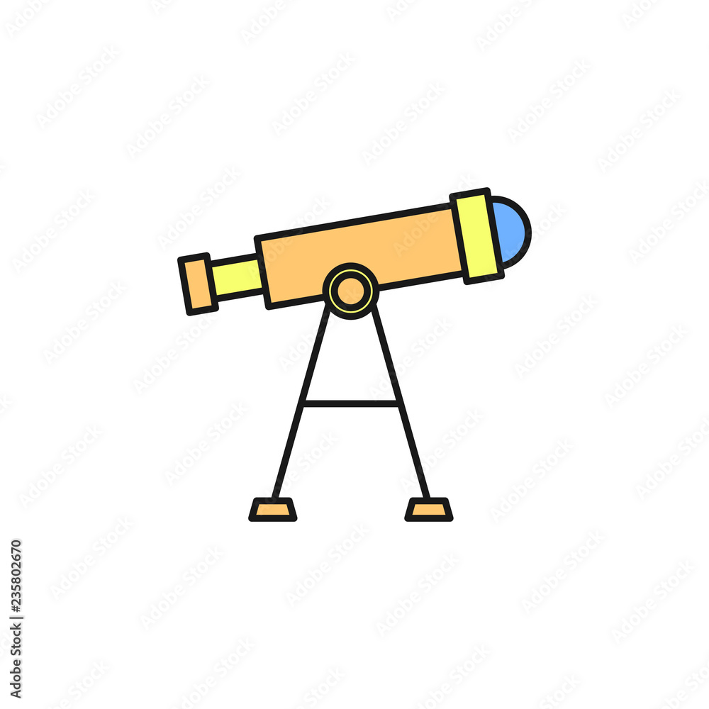 Poster telescope icon. element of space outline color icon. thin line icon for website design and developme