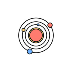 Fototapeta na wymiar solar system icon. Element of space outline color icon. Thin line icon for website design and development, app development. Premium icon