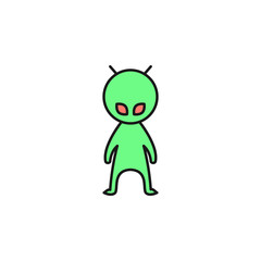alien icon. Element of space outline color icon. Thin line icon for website design and development, app development. Premium icon