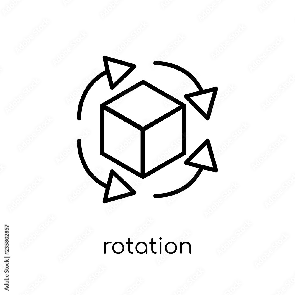 Poster rotation icon. trendy modern flat linear vector rotation icon on white background from thin line art