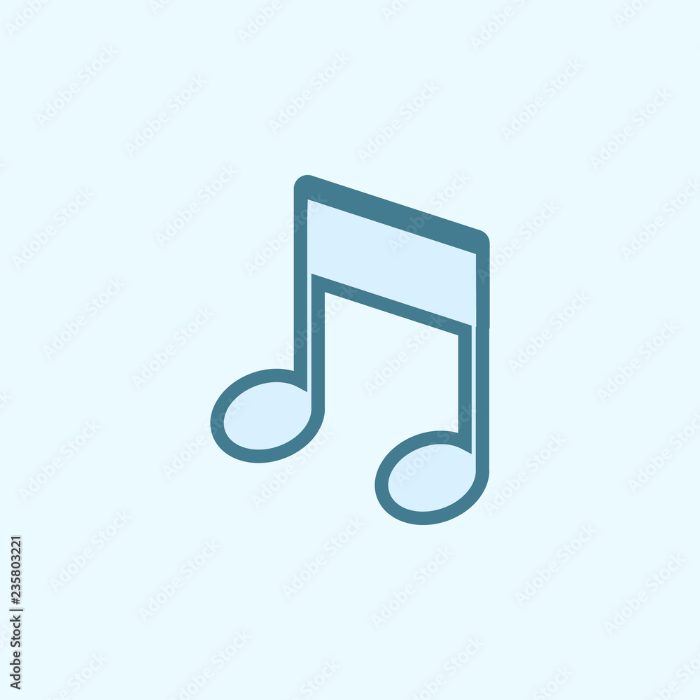 Poster musical note field outline icon. element of 2 color simple icon. thin line icon for website design a