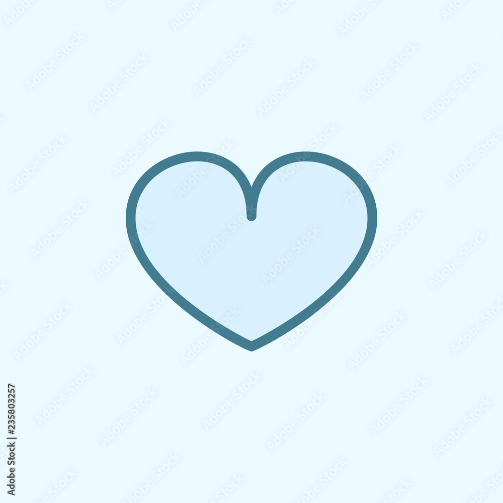 Poster a heart field outline icon. element of 2 color simple icon. thin line icon for website design and de