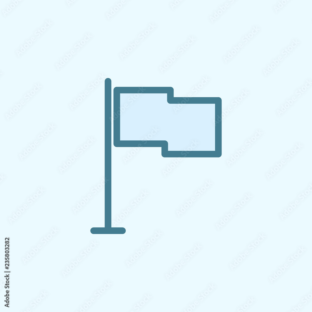 Poster flag field outline icon. element of 2 color simple icon. thin line icon for website design and devel