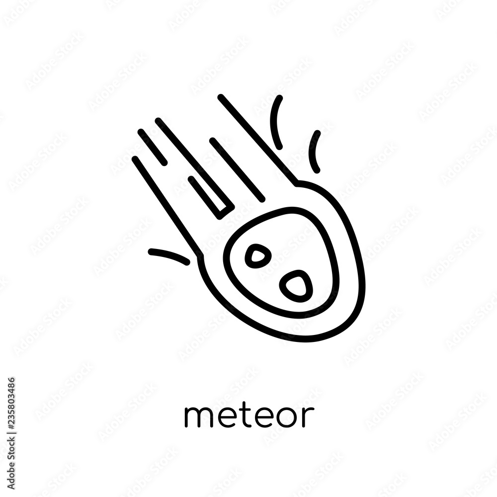 Poster meteor icon from astronomy collection.