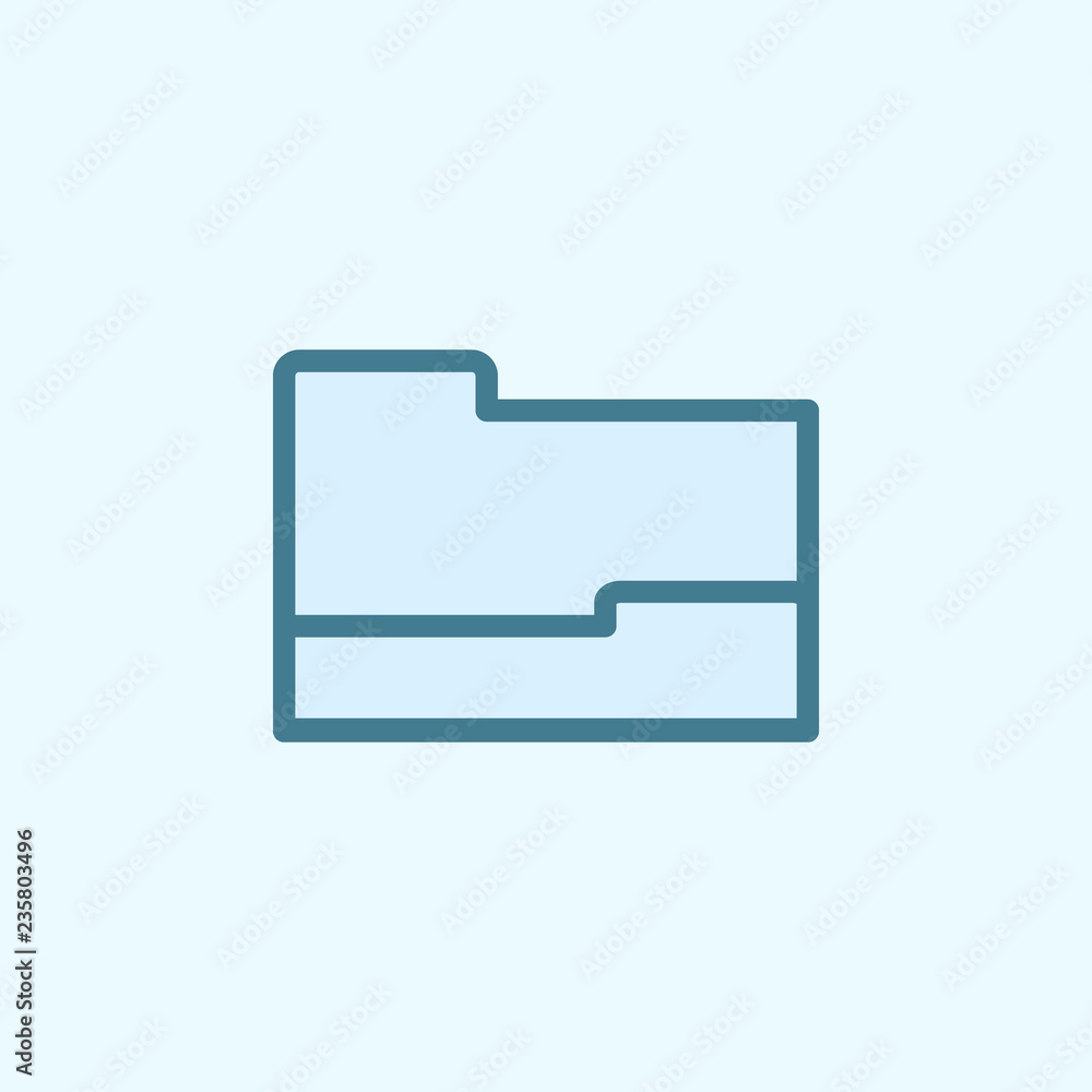 Poster open folder field outline icon. element of 2 color simple icon. thin line icon for website design an