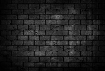 Crack brick wall black background