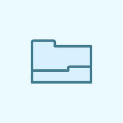 open folder field outline icon. Element of 2 color simple icon. Thin line icon for website design and development, app development. Premium icon