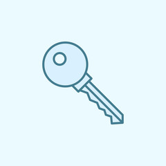 key field outline icon. Element of 2 color simple icon. Thin line icon for website design and development, app development. Premium icon