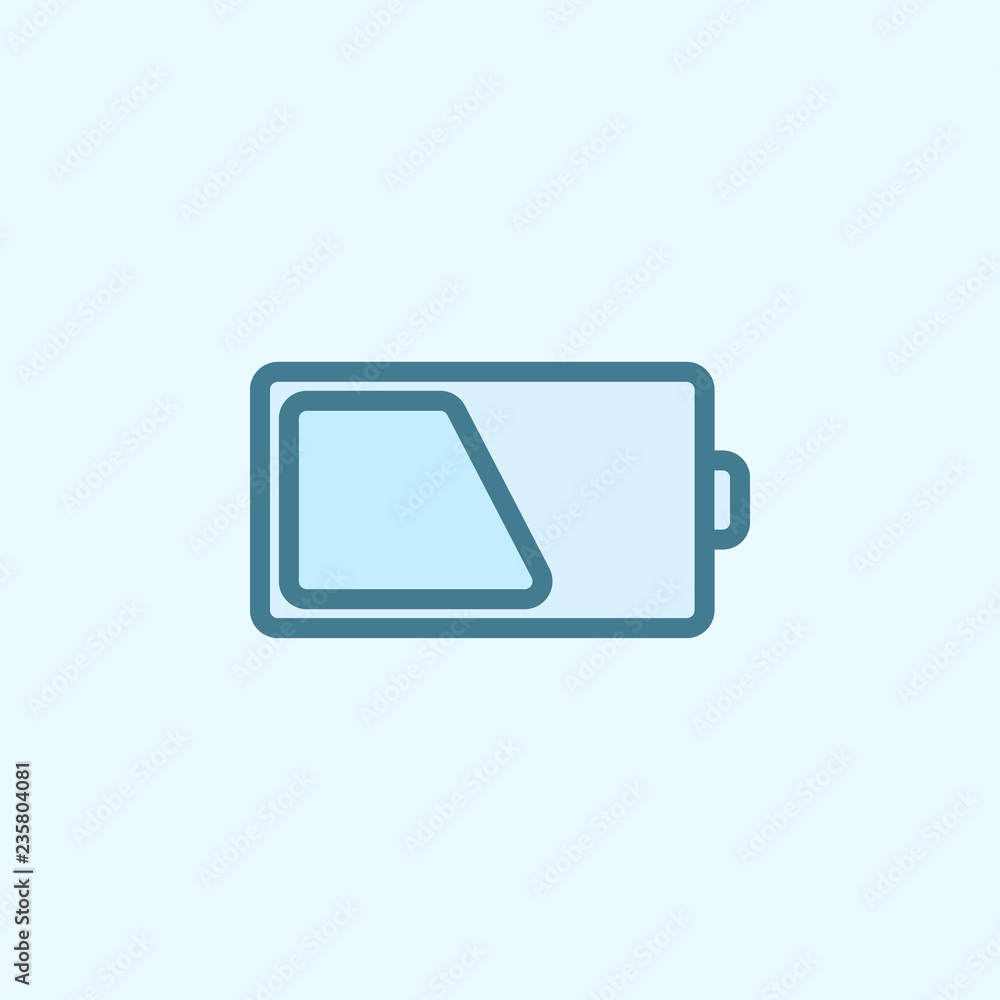 Poster sign half charge field outline icon. element of 2 color simple icon. thin line icon for website desi