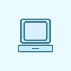 desktop computer field outline icon. Element of 2 color simple icon. Thin line icon for website design and development, app development. Premium icon