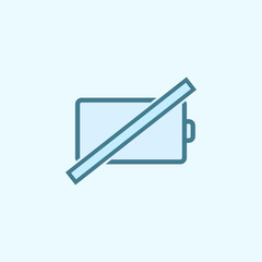 end of charge sign field outline icon. Element of 2 color simple icon. Thin line icon for website design and development, app development. Premium icon