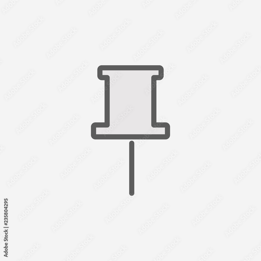 Poster needle pin field outline icon. element of 2 color simple icon. thin line icon for website design and