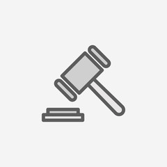 hammer field outline icon. Element of 2 color simple icon. Thin line icon for website design and development, app development. Premium icon