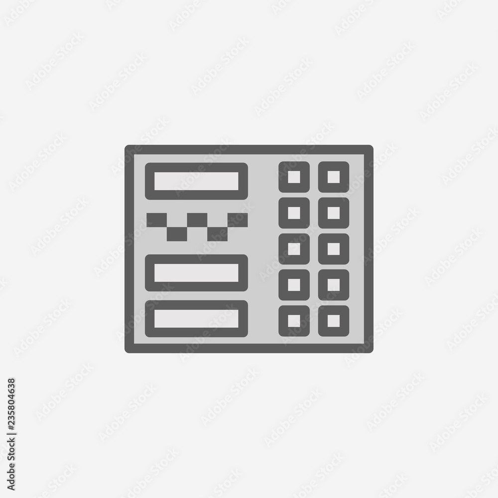 Aufkleber payment apparatus field outline icon. element of 2 color simple icon. thin line icon for website des