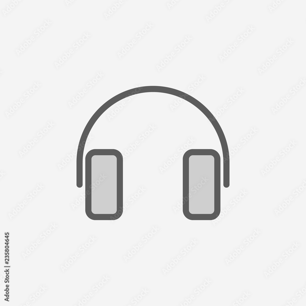 Poster headphones field outline icon. element of 2 color simple icon. thin line icon for website design and