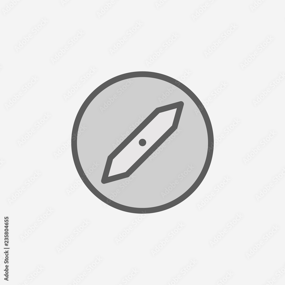 Poster compass field outline icon. element of 2 color simple icon. thin line icon for website design and de