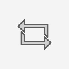 replay mark field outline icon. Element of 2 color simple icon. Thin line icon for website design and development, app development. Premium icon