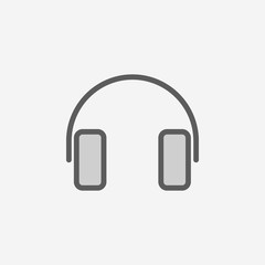 headphones field outline icon. Element of 2 color simple icon. Thin line icon for website design and development, app development. Premium icon