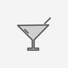 cocktail glass field outline icon. Element of 2 color simple icon. Thin line icon for website design and development, app development. Premium icon