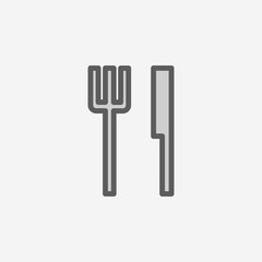 cutlery field outline icon. Element of 2 color simple icon. Thin line icon for website design and development, app development. Premium icon