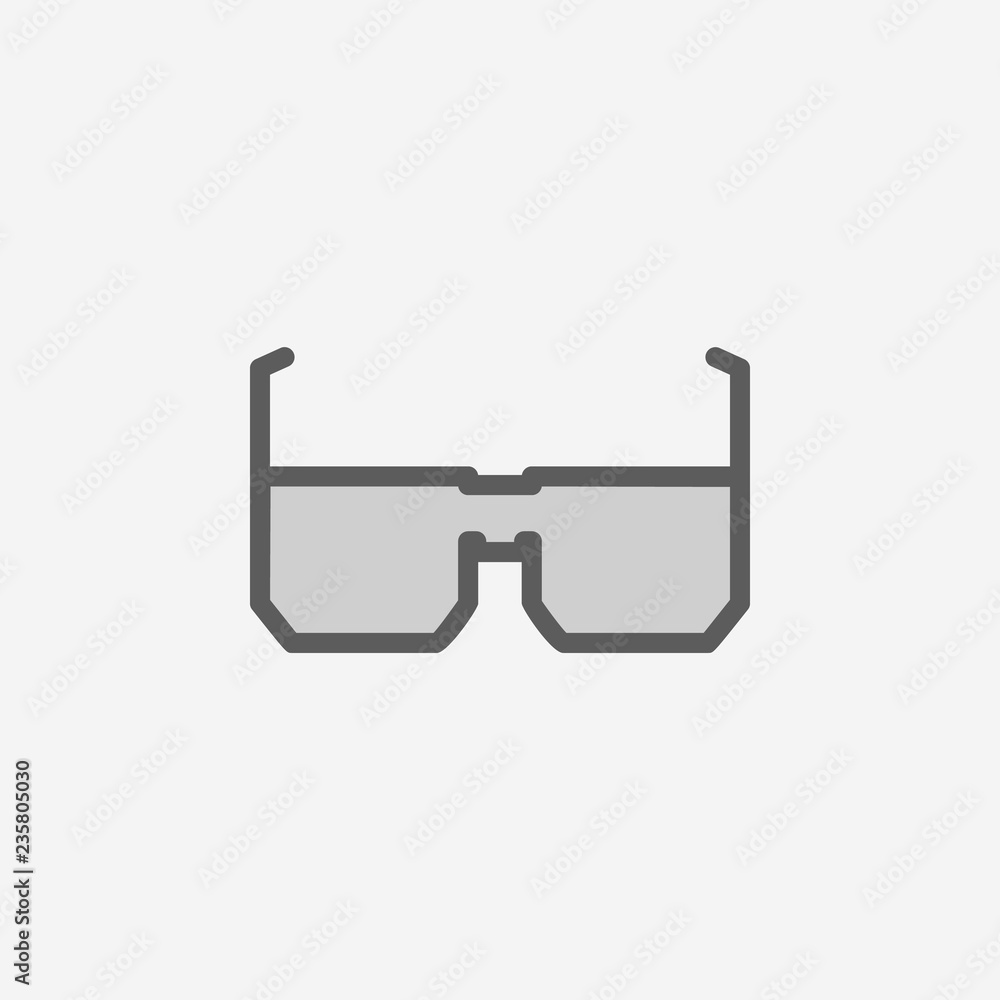 Poster spectacles field outline icon. element of 2 color simple icon. thin line icon for website design and