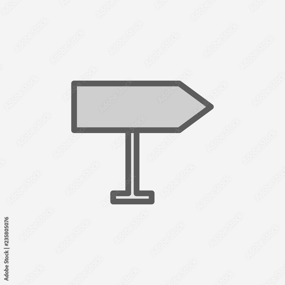 Poster direction sign field outline icon. element of 2 color simple icon. thin line icon for website design