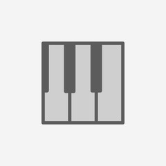 piano keys field outline icon. Element of 2 color simple icon. Thin line icon for website design and development, app development. Premium icon